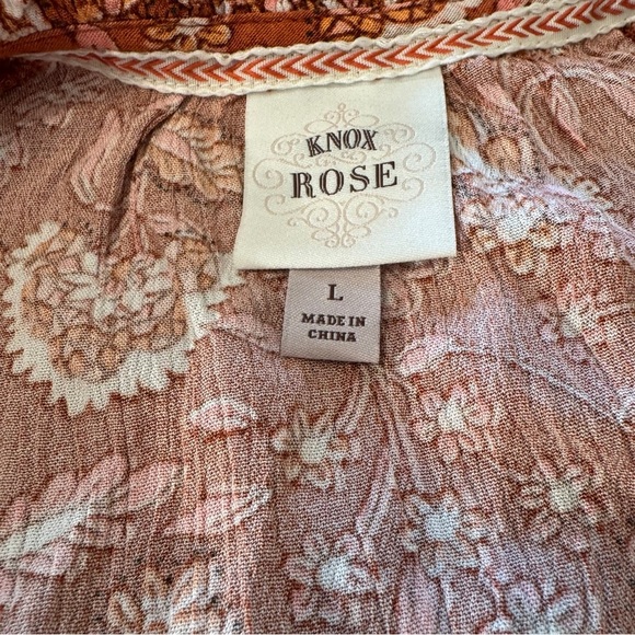 Knox Rose Brown/Orange Midi/Maxi Dress with Floral Design Size Large - Picture 5 of 9